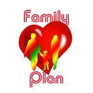 Symbol of heart and family plan