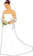 Drawing of girl dressed up in the wedding dress