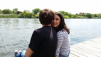 couple in love on a mooring