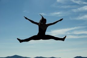 dancing yoga woman open air nature