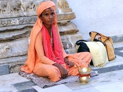 sitting Indian woman