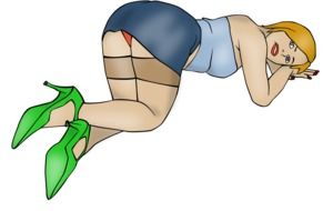 pin up girl in sexual pose