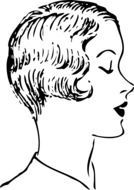 drawn profile of a woman with a short haircut