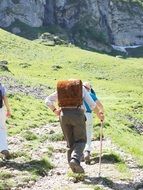 hikers with backpacks hiking