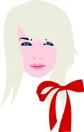 drawing of the head of a woman with white hair