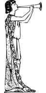 woman trumpet drawing