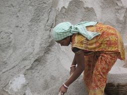 woman at work in india