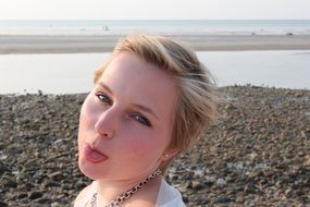 portrait of a girl on the beach