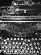 typewriter for printing in retro style