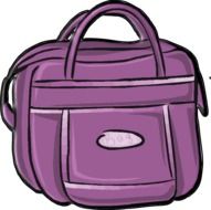 painted purple bag