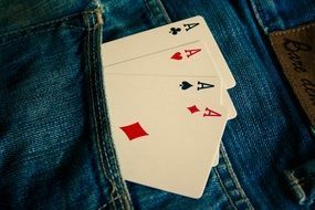 Cards in the jeans pocket