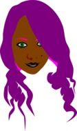 girl with purple hair as a drawing