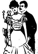 retro image of a romantic couple