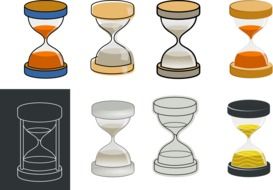 variety of hourglass in illustration