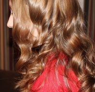 girl with long wavy curls