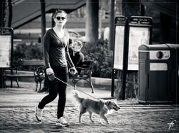 walking the dog girl