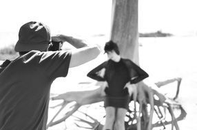 black and white blurred photo shoot