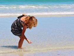 woman beach sea