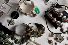 jewelry with precious stones hand-made