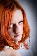 portrait of a red haired model