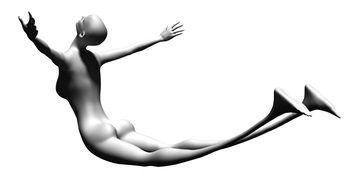 flying woman as a sculpture