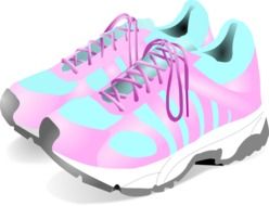 graphic image of bright women's sports shoes