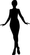 black silhouette of a slim woman