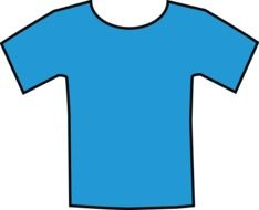 Drawing of plain blue T-shirt