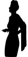 Silhouette of the lady clipart