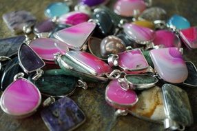 jewelry with pink stones