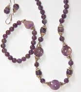 amethyst necklace, bracelet and earrings