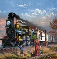 Picture of humans looking for mail train