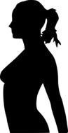 woman with ponytail, black silhouette