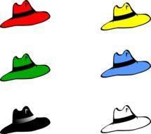 varicolored hats