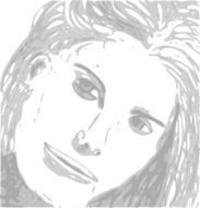 Drawing of the face of woman