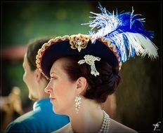 Beautiful hat on a lady's head