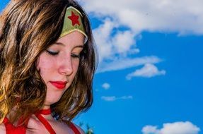 Wonder woman and sky