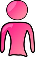 pink shiny female torso, icon