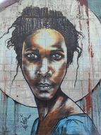 black-skinned woman like graffiti