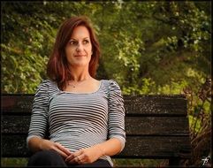 woman on a bench outdoors