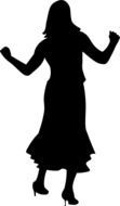 black silhouette of a moving woman