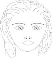 Colorless İllustration of girl head