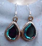 stylish silver earrings with gemstones