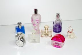 perfumes with different smells on the table