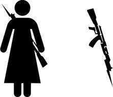 silhouette of a woman with a gun