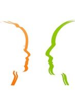 face silhouette contour drawing