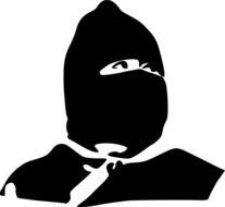 masked person drawing
