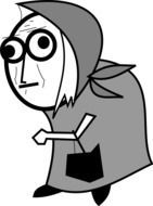drawing of an old woman