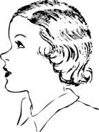 woman side profile drawing