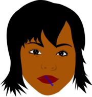 woman black hari drawing